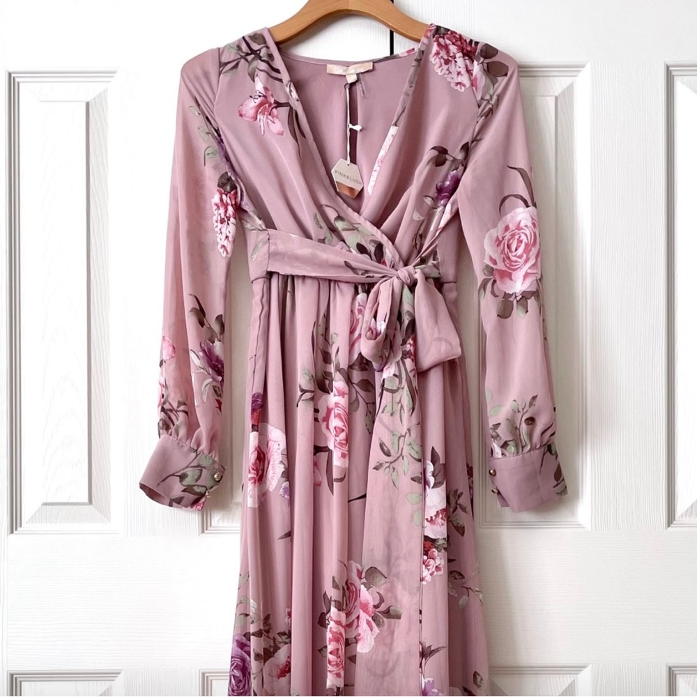 PinkBlush Floral Wrap Dress, Size Small